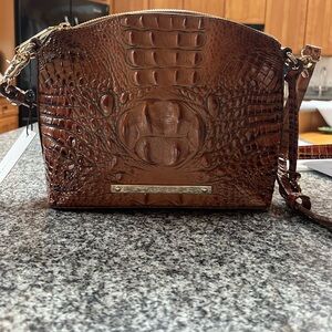 Elegant Brown Crocodile-Embossed Women's Bag